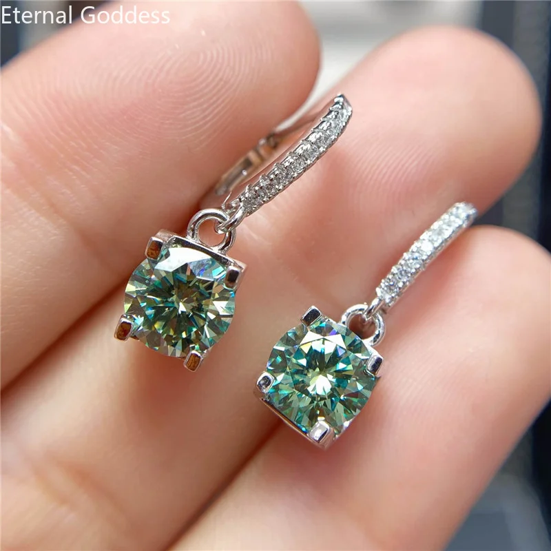 Silver 925 Original Total 2Carat Round Brilliant Cut Diamond Test Past Green Moissanite Stud Earrings Emerald Gemstone Jewelry
Silver 925 Original Total 2Carat Round Brilliant Cut Diamond Test Past Green Moissanite Stud Earrings Emerald Gemstone Jewelry