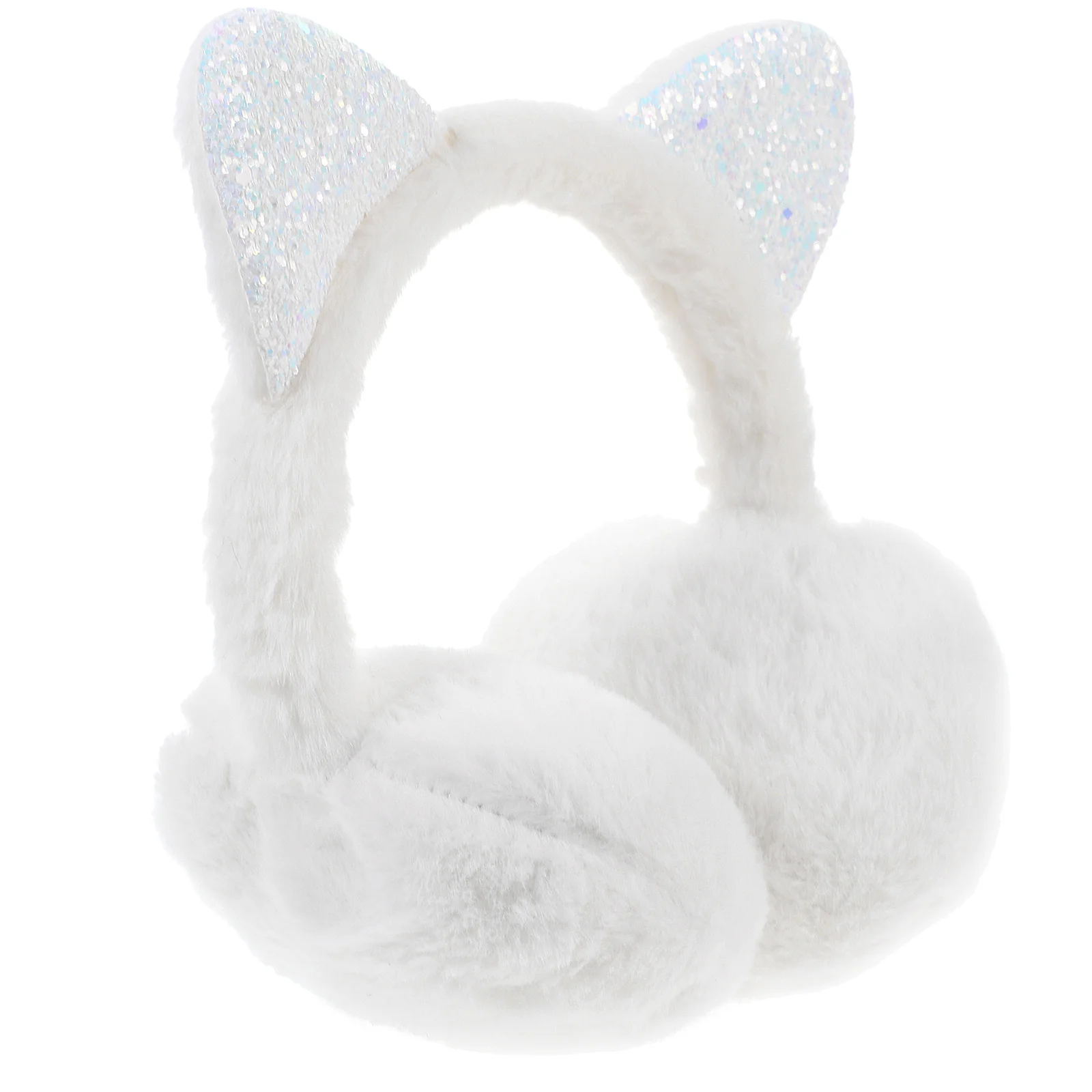 

Animal Earmuffs Glitter Sequins Cozy Cat Ear Shaped Ear Warmer Cover Kitten Cosplay Fancy Dress Headband Headwear Girls