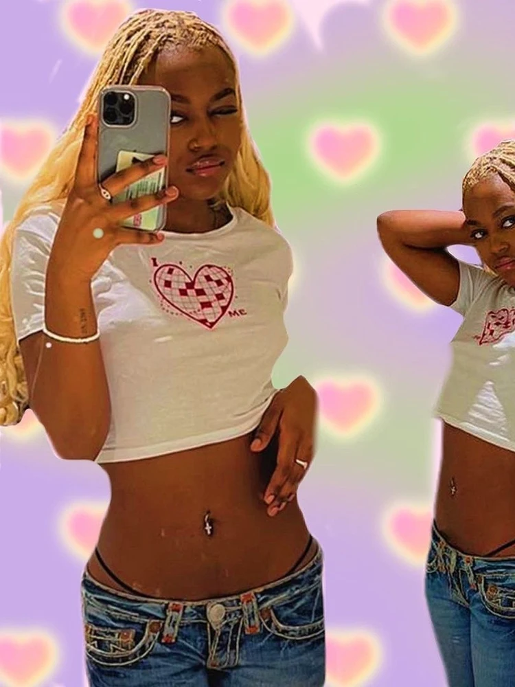 Summer 2022 Y2K Print Letter Crop Tops Women Fashion Cute Skinny Short Sleeve O Neck Baby Tees T Shirts Aesthetics Kawaii Slim
Summer 2022 Y2K Print Letter Crop Tops Women Fashion Cute Skinny Short Sleeve O Neck Baby Tees T Shirts Aesthetics Kawaii Slim