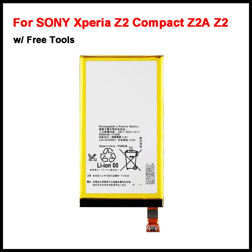 100% Оригинальный запасной аккумулятор LIS1547ERPC для SONY Xperia Z2 Compact Z2A Z2 MINI ZL2 SOL25 D6563 Z2MINI 3000mAh
100% Оригинальный запасной аккумулятор LIS1547ERPC для SONY Xperia Z2 Compact Z2A Z2 MINI ZL2 SOL25 D6563 Z2MINI 3000mAh
