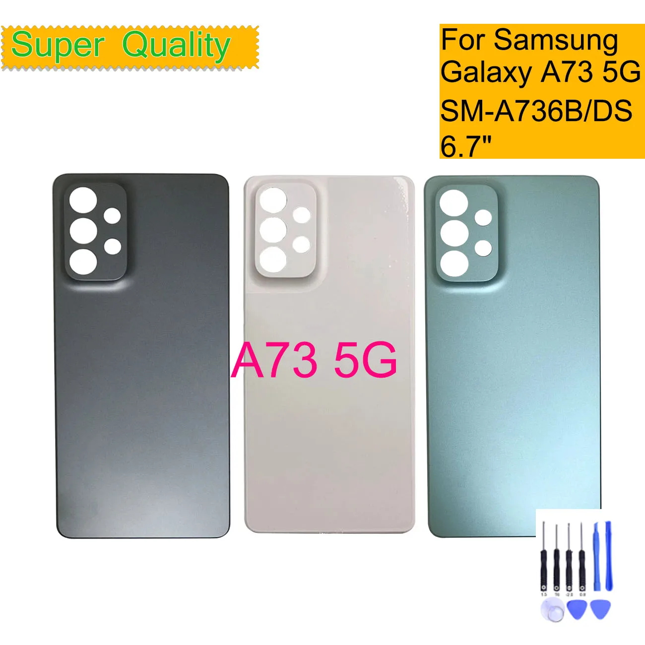 

For Samsung Galaxy A73 5G A736 Housing Back Cover Case Rear Battery Door Chassis Shell Replacement