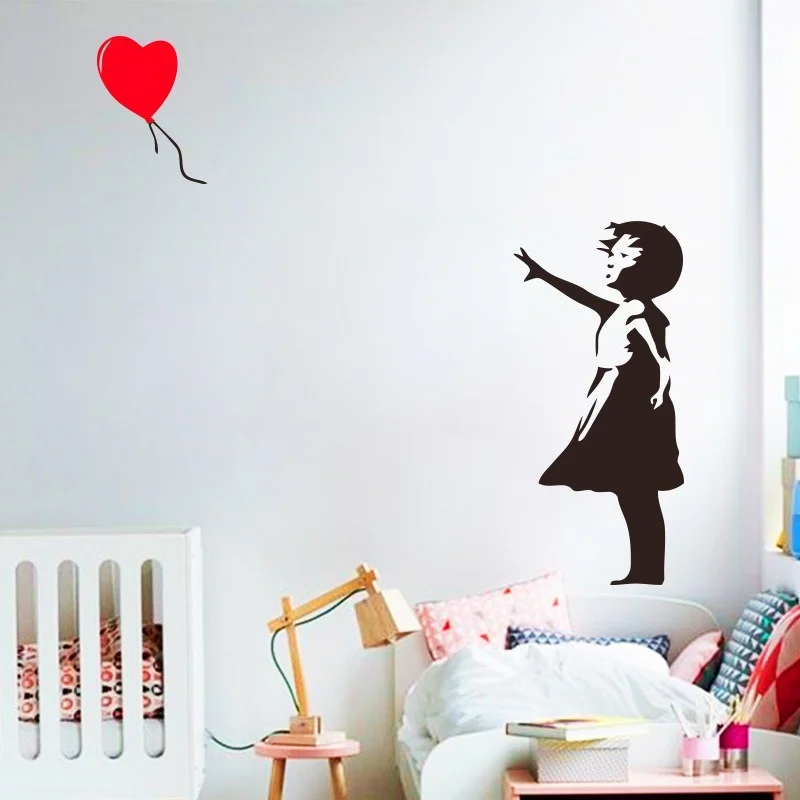 Banksy Graffiti Love Balloon Little Girl Carved Wall Stickers In Kids House Home Decoration Accessories for Living Room
Banksy Graffiti Love Balloon Little Girl Carved Wall Stickers In Kids House Home Decoration Accessories for Living Room