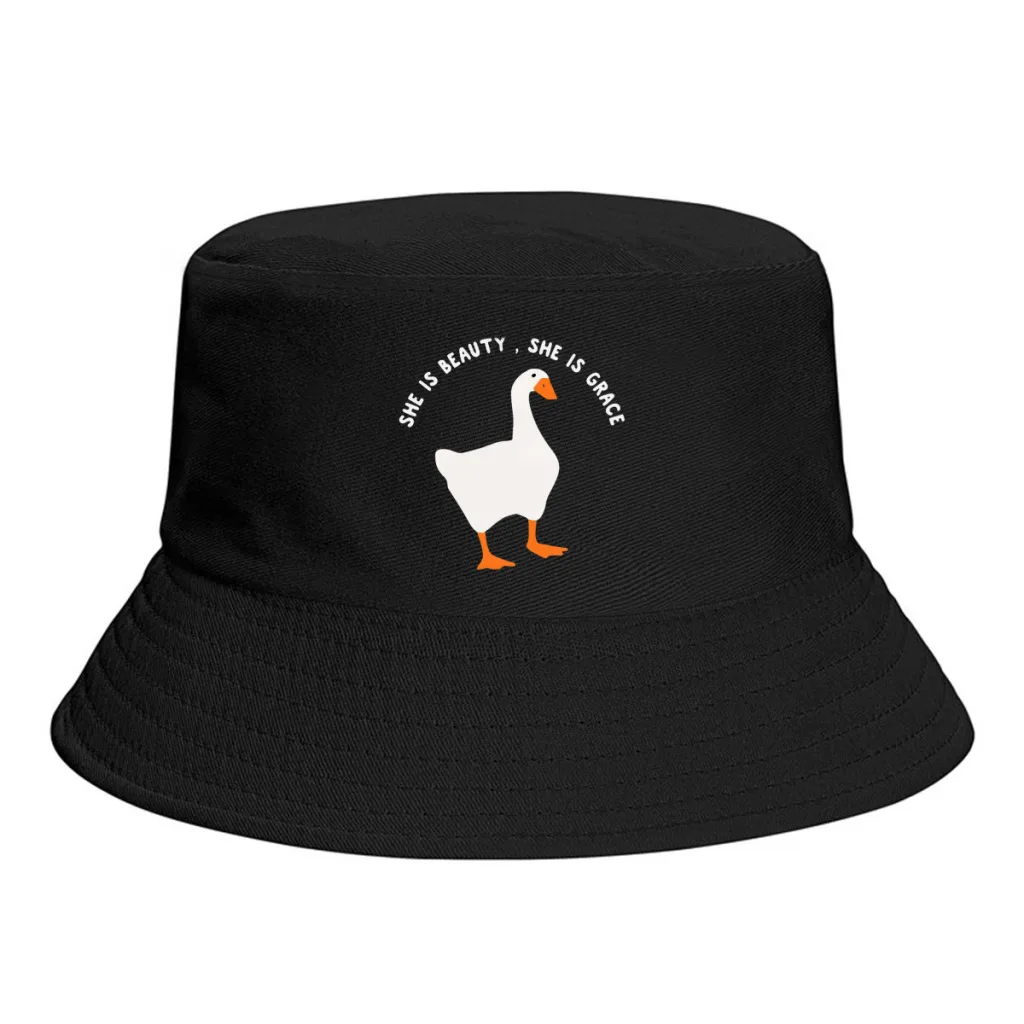 Untitled Goose Game Funny Game She Is Beauty Bucket Hat Polyester Men Unisex Fisherman Hat Customized Cute Journey Caps
Untitled Goose Game Funny Game She Is Beauty Bucket Hat Polyester Men Unisex Fisherman Hat Customized Cute Journey Caps