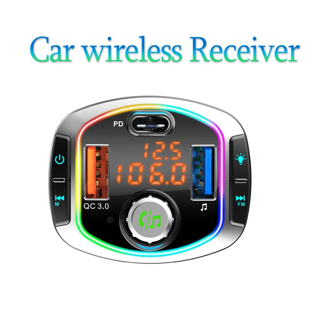 New 1pc Dual USB QC 3.0+PD Type-C Fast Charger Car LED Backlit FM Transmitter Portable Handsfree Cars MP3 Player Adapter 
New 1pc Dual USB QC 3.0+PD Type-C Fast Charger Car LED Backlit FM Transmitter Portable Handsfree Cars MP3 Player Adapter