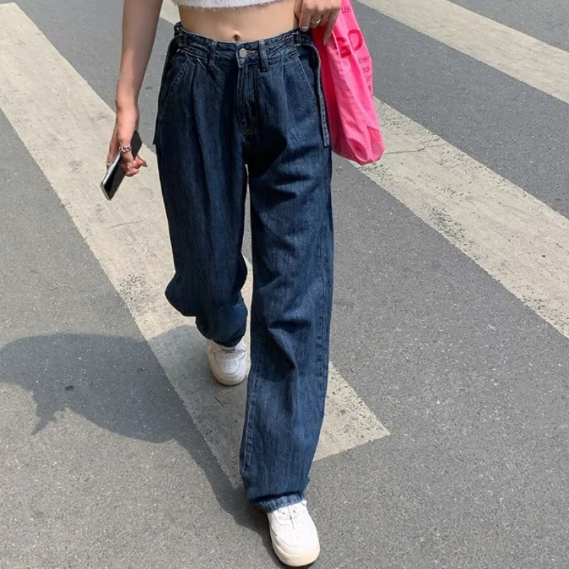 Large Vintage Dark Blue Jeans Feminine High Waist Loose Thin Straight Tube Wide Leg Pants Daddy Pants Boy Friend Jeans
Large Vintage Dark Blue Jeans Feminine High Waist Loose Thin Straight Tube Wide Leg Pants Daddy Pants Boy Friend Jeans