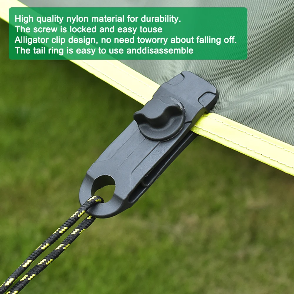 

10/5 PCS Tarpaulin Clip Awning Tent Clamp Canopy Lashing Buckle Jaw Grip Outdoor Camping Hook Anchor Windproof Rope Barb