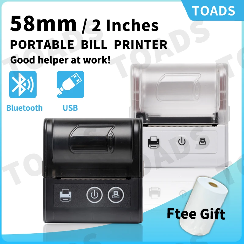 Portable Thermal Receipt Printer Print Bill From Computer & Mobile Phone Mini Bluetooth Printer
Portable Thermal Receipt Printer Print Bill From Computer & Mobile Phone Mini Bluetooth Printer