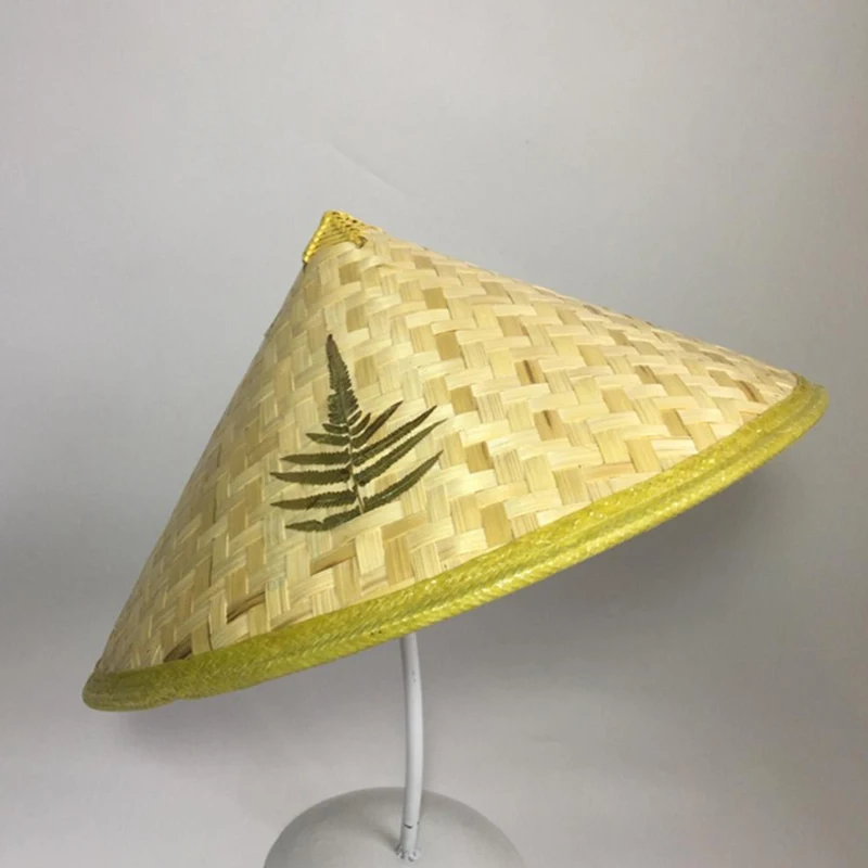 

New Handmade Weave Sunshade Straw Cap Unisex Chinese Style Rattan Hats Dance Props Cone Fisherman Hat Tourism Rain Caps