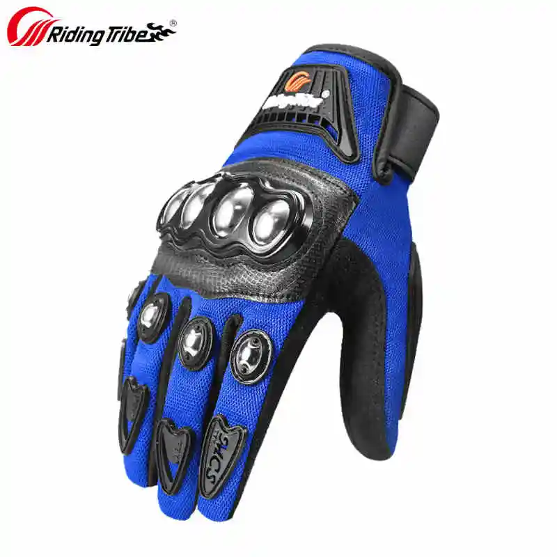 

Motocycle Gloves Stainless Steel Gears Protective Gear Gloves Touch Screen Non-slip Rider Biker Gloves Black Red Blue MCS-29B