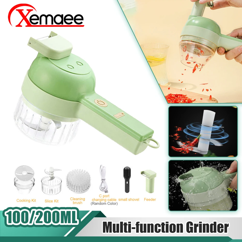 4 In1 Multifunctional Electric Vegetable Cutter Slicer Garlic Mud Masher Chopper Cutting Pressing Mixer Food Slice USB Charging
4 In1 Multifunctional Electric Vegetable Cutter Slicer Garlic Mud Masher Chopper Cutting Pressing Mixer Food Slice USB Charging
