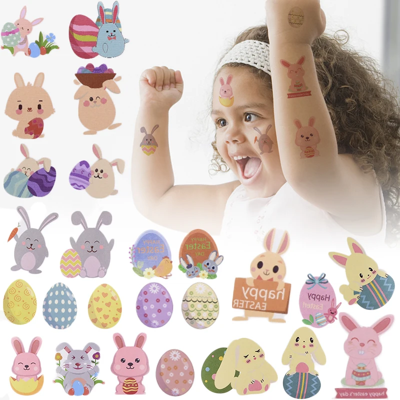 10 Sheets Easter Decoration Cartoon Rabbit Egg Temporary Tattoo Stickers DIY Easter Party Waterproof Sticker Kids Favor Supplies
10 Sheets Easter Decoration Cartoon Rabbit Egg Temporary Tattoo Stickers DIY Easter Party Waterproof Sticker Kids Favor Supplies