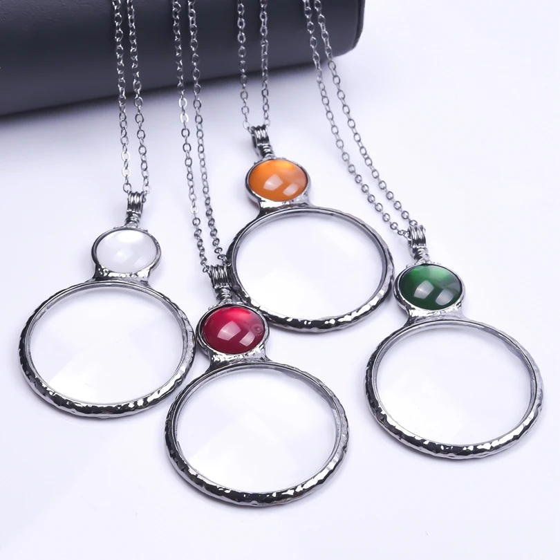 1Pc Vintage Crystal Glass Magnifying Decorative Monocle Pendant Necklaces For Grandma Reading Loupe Chain Collier Jewelry
1Pc Vintage Crystal Glass Magnifying Decorative Monocle Pendant Necklaces For Grandma Reading Loupe Chain Collier Jewelry