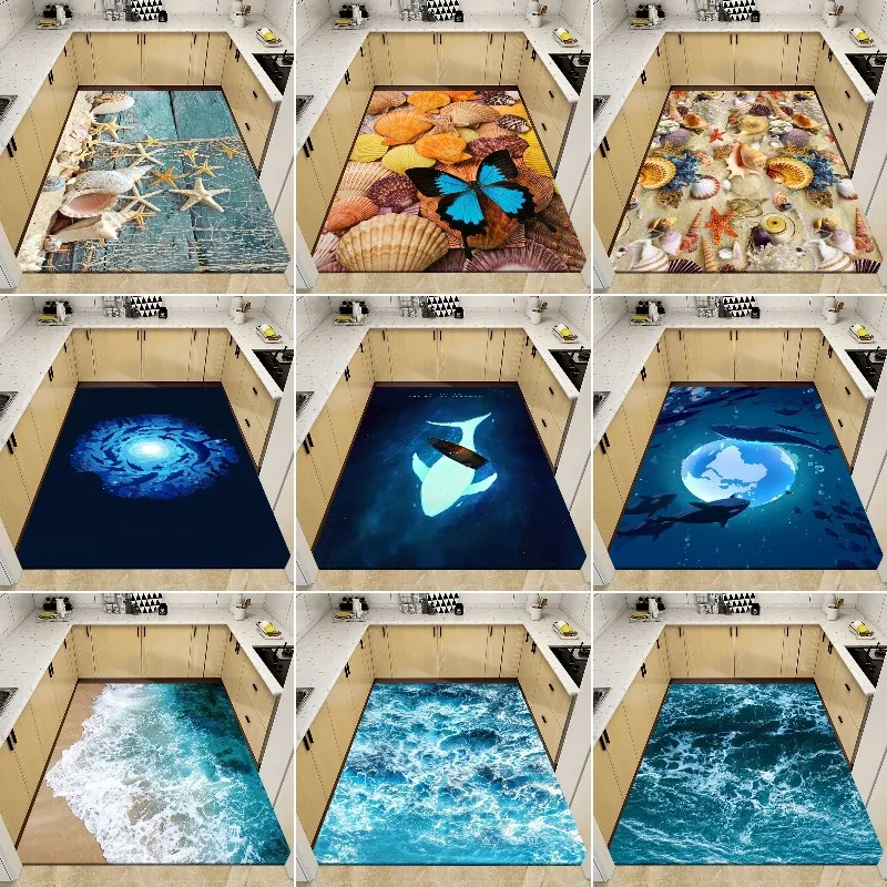 

Cobblestone Beach Starfish Pattern Rugs,Carpets for Living Room BedRoom,DoorMat Kitchen Non-slip Floor Mats Bathroom Area Rug