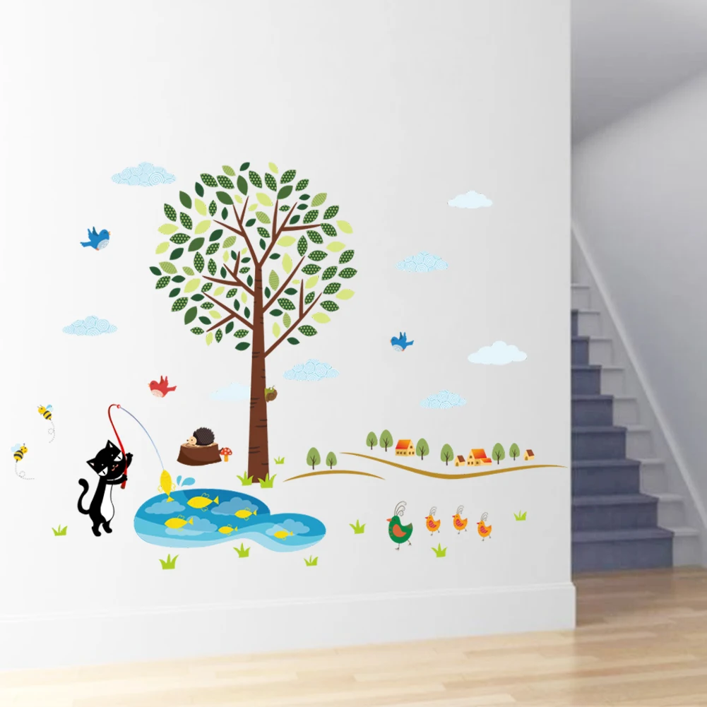 Cute Cat Fishing Big Tree Wall Stickers For Kids Room Bedroom Decorations Diy Animal Thems Walls Mural Art Pvc Poster Home Decal
Cute Cat Fishing Big Tree Wall Stickers For Kids Room Bedroom Decorations Diy Animal Thems Walls Mural Art Pvc Poster Home Decal