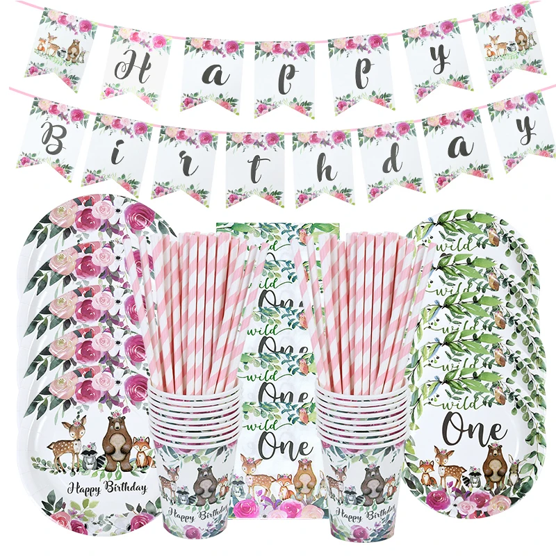 Forest Animal Birthday Disposable Tableware Decor Pink Wild One Plate Cup Napkin Banner Girl Birthday Jungle Safari Party Supply
Forest Animal Birthday Disposable Tableware Decor Pink Wild One Plate Cup Napkin Banner Girl Birthday Jungle Safari Party Supply