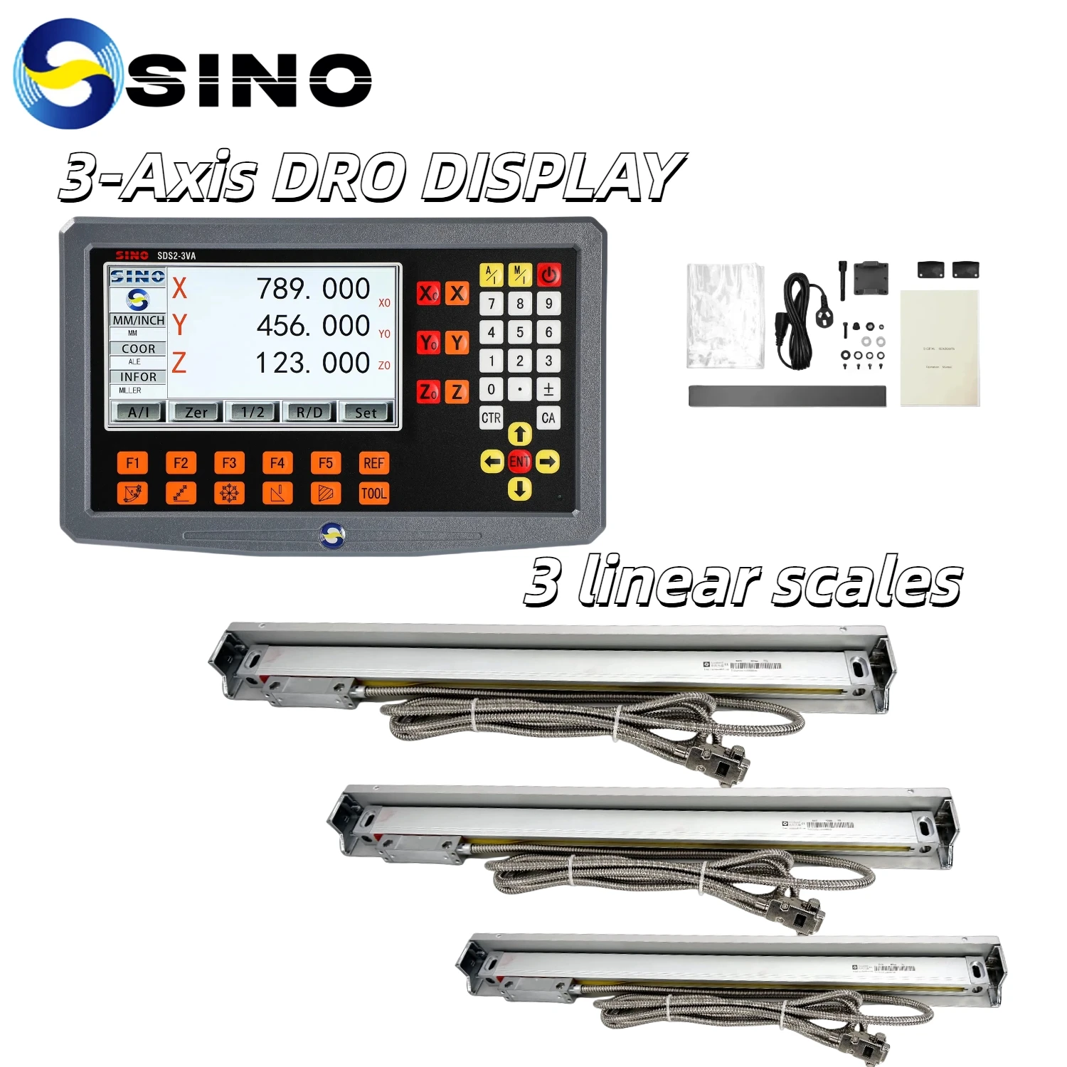 SINO 3-осевой комплект цифрового считывания SDS2-3VA 
SINO 3-осевой комплект цифрового считывания SDS2-3VA