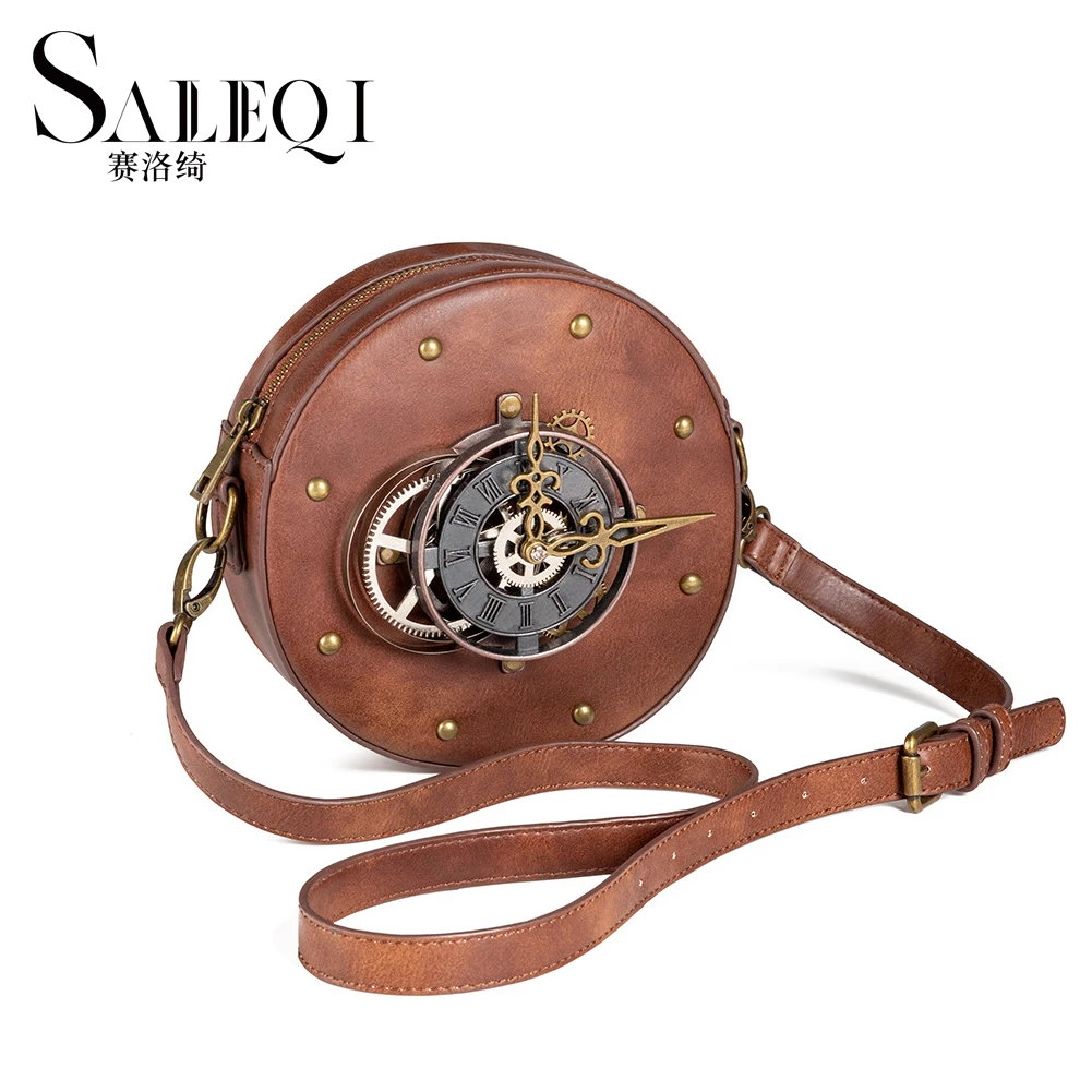 Amazon's new bag women Steampunk women's shoulder messenger bag PU leather retro style round motorcycle bag
Amazon's new bag women Steampunk women's shoulder messenger bag PU leather retro style round motorcycle bag