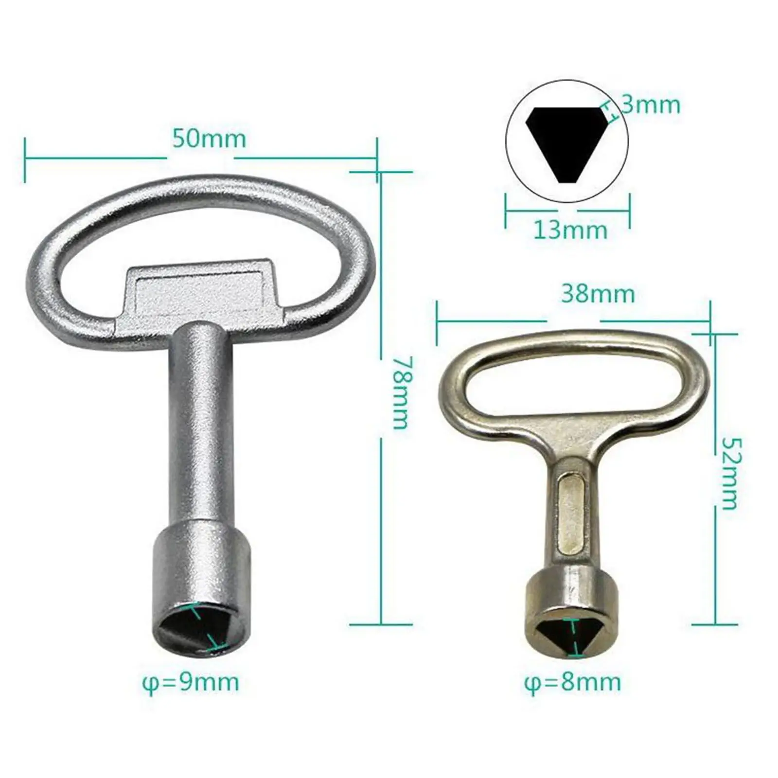 2 Pcs Water Tap Valve Switch Key Triangle Wrench Elevator Door Key Lock Wrench 8/9mm Hole Household Repairing Manual Tools
2 Pcs Water Tap Valve Switch Key Triangle Wrench Elevator Door Key Lock Wrench 8/9mm Hole Household Repairing Manual Tools