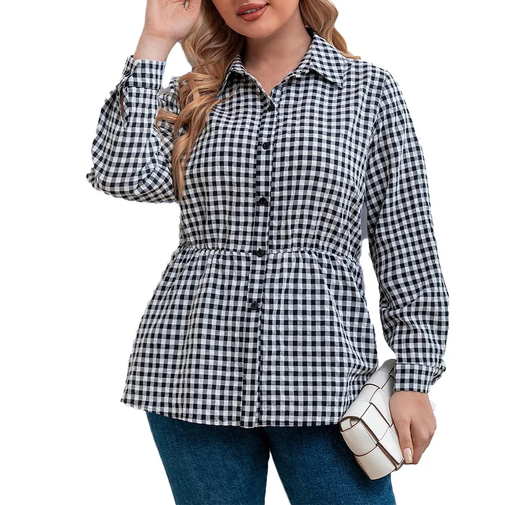 Brand New L~4XL Plus Size Women Casual Loose Autumn Plaid Lapel Tunic Long Sleeve Shirt Top Soft And Comfortable
Brand New L~4XL Plus Size Women Casual Loose Autumn Plaid Lapel Tunic Long Sleeve Shirt Top Soft And Comfortable