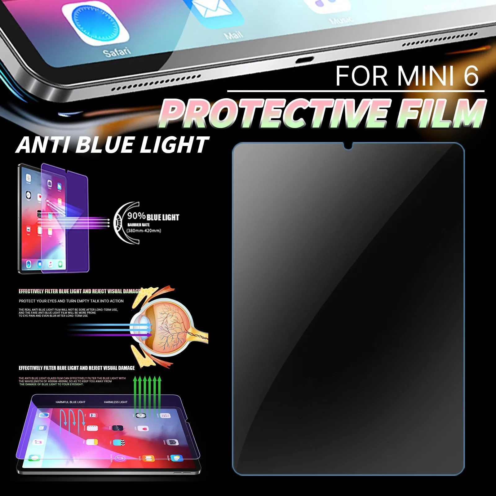 Защитная пленка для ipad Mini 1PC 6 с защитой от синего света, 8,3 дюйма, подходит для Ipad 2-го поколения, чехол
Защитная пленка для ipad Mini 1PC 6 с защитой от синего света, 8,3 дюйма, подходит для Ipad 2-го поколения, чехол