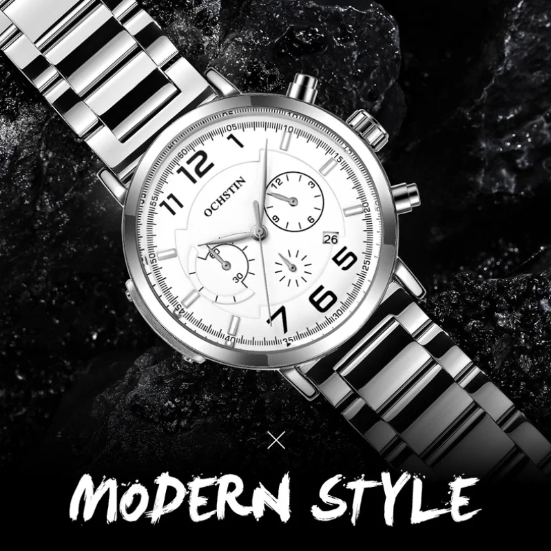 

OCHSTIN fashion brand men's watch commander series simple gentleman timing wristwatch business waterproof calendar watch for men