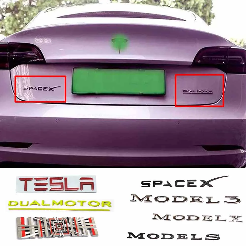 3D Letters Metal Logo Nameplate DUAL MOTOR/PLAID/SPACE For Tesla Model 3 X Y S Tailgate Rear Trunk Emblem Sticker Decals 2022
3D Letters Metal Logo Nameplate DUAL MOTOR/PLAID/SPACE For Tesla Model 3 X Y S Tailgate Rear Trunk Emblem Sticker Decals 2022