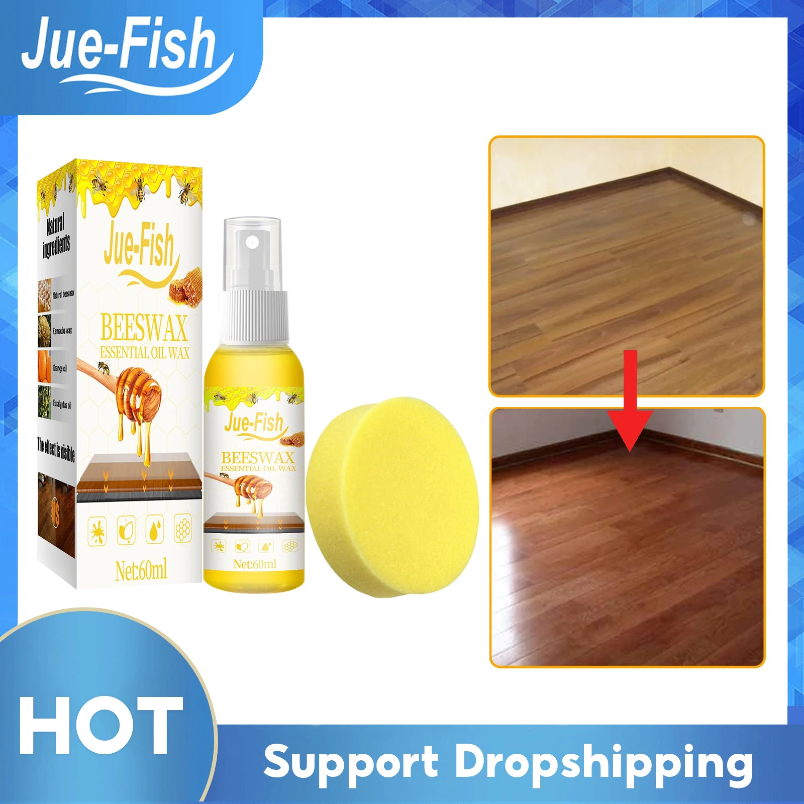 Wood Care Wax Multipurpose Furniture Floor Waxing Cleaning Maintenance Polishing Seasoning Beeswax Furniture Polish Spray 60ml
Wood Care Wax Multipurpose Furniture Floor Waxing Cleaning Maintenance Polishing Seasoning Beeswax Furniture Polish Spray 60ml