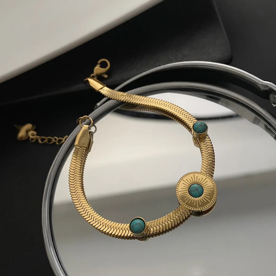 RACHELZ Vintage Natural Stone Charm Bracelet Luxury Stainless Steel Snake Chain Bracelets For Women Jewelry Party Gift No Fading
RACHELZ Vintage Natural Stone Charm Bracelet Luxury Stainless Steel Snake Chain Bracelets For Women Jewelry Party Gift No Fading