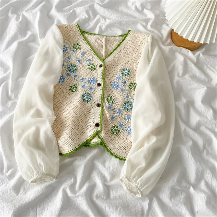 Japanese Vintage Blouse Women Tops And Blouses Spring Autumn Long Sleeve Shirt Embroidery Designer Tops Thin Knit Blusa Mujer
Japanese Vintage Blouse Women Tops And Blouses Spring Autumn Long Sleeve Shirt Embroidery Designer Tops Thin Knit Blusa Mujer