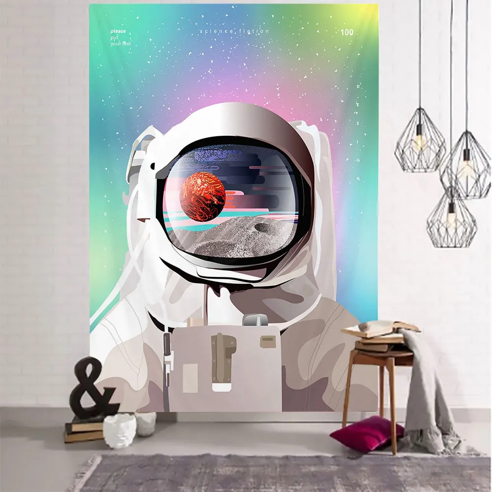 

3D Space Astronaut Large Wall Hanging Tapestry Celestial Tapiz Psychedelic Planet Galaxy Tapestries Hippie Room Wall Decoration