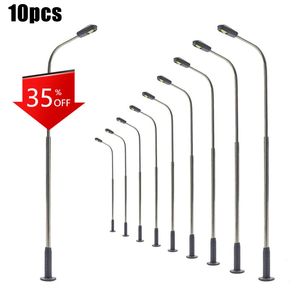 10pcs Model Railway Warm White Lamp Post Street Light Single Head 1:50 For Rail & Building Layout Parts Accessories Garden Decor
10pcs Model Railway Warm White Lamp Post Street Light Single Head 1:50 For Rail & Building Layout Parts Accessories Garden Decor