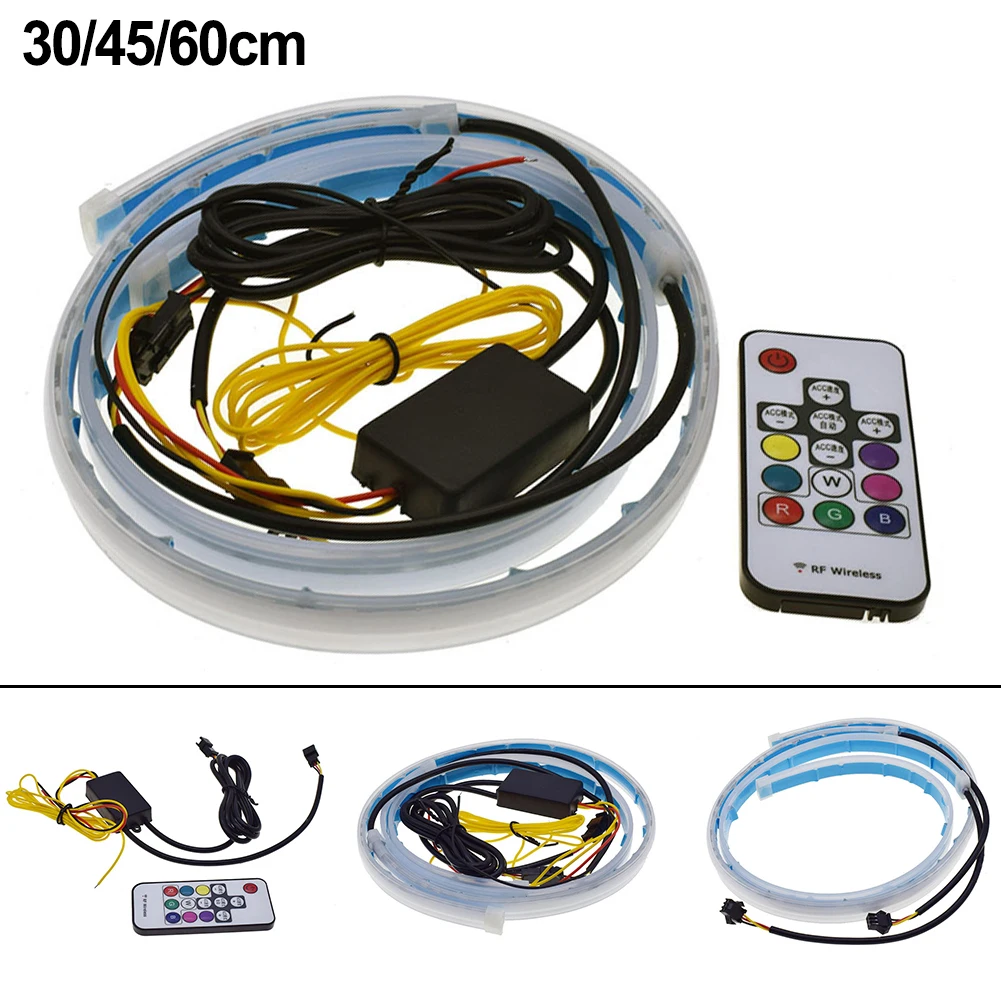 Car LED DRL Lamp Strip Flowing Daytime Running Lights RGB Remote 12V Flexible Waterproof Headlight Turn Signal Light
Car LED DRL Lamp Strip Flowing Daytime Running Lights RGB Remote 12V Flexible Waterproof Headlight Turn Signal Light