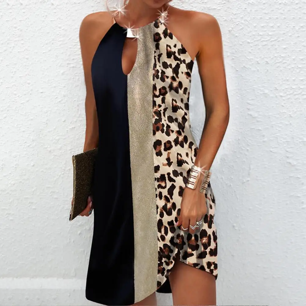 Women Dress Sexy Leopard Print Patchwork Short Dress Comfortable Party Dress Leopard Print Sleeveless Mini Dress for Nightclub
Women Dress Sexy Leopard Print Patchwork Short Dress Comfortable Party Dress Leopard Print Sleeveless Mini Dress for Nightclub