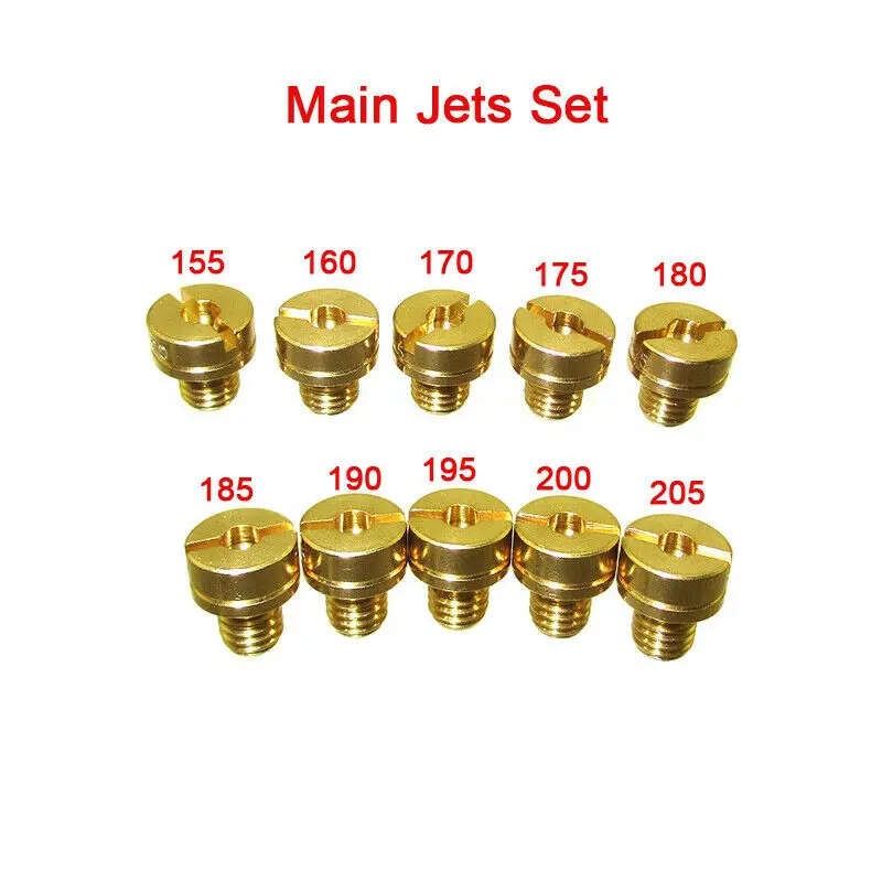 10Pcs/set Carb Main Jets For Mikuni Carburetor 155 160 170 175 180 185 190 195 200 205 Motorcycle Accessories
10Pcs/set Carb Main Jets For Mikuni Carburetor 155 160 170 175 180 185 190 195 200 205 Motorcycle Accessories
