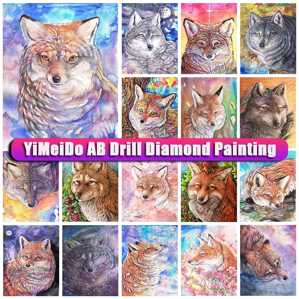 

YiMeido сумка на молнии AB, алмазная живопись, животные, 5D, сделай сам, алмазная вышивка, мозаика, волк, бриллиантовая картина, квадратная, круглая, сверло, настенное искусство