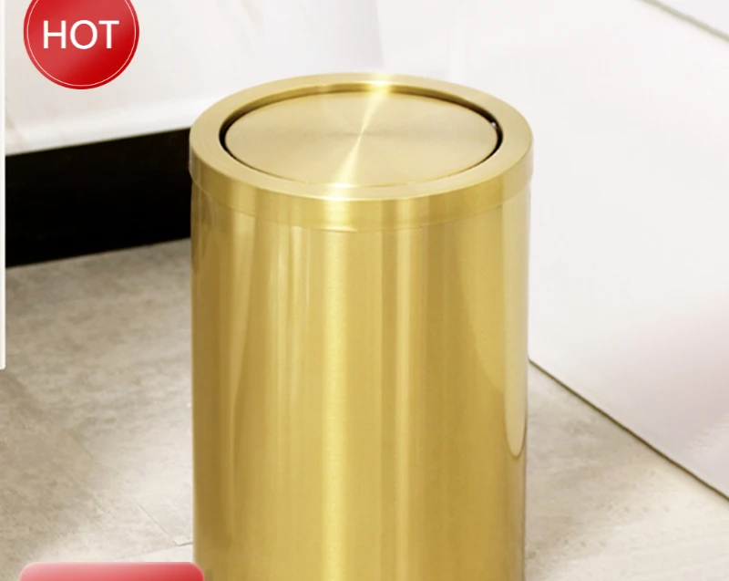 304 Stainless Steel Trash Can Golden Bedroom Bathroom Trash Can Bread Bin Portable Toilet Basurero Household Merchandises
304 Stainless Steel Trash Can Golden Bedroom Bathroom Trash Can Bread Bin Portable Toilet Basurero Household Merchandises