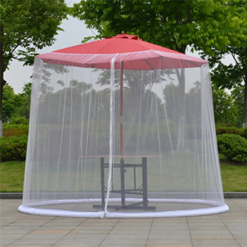 

300x230cm Umbrella Cover Mosquito Netting Screen For Patio Table Umbrella Garden Deck Furniture Zippered Mesh Enclosure Cover