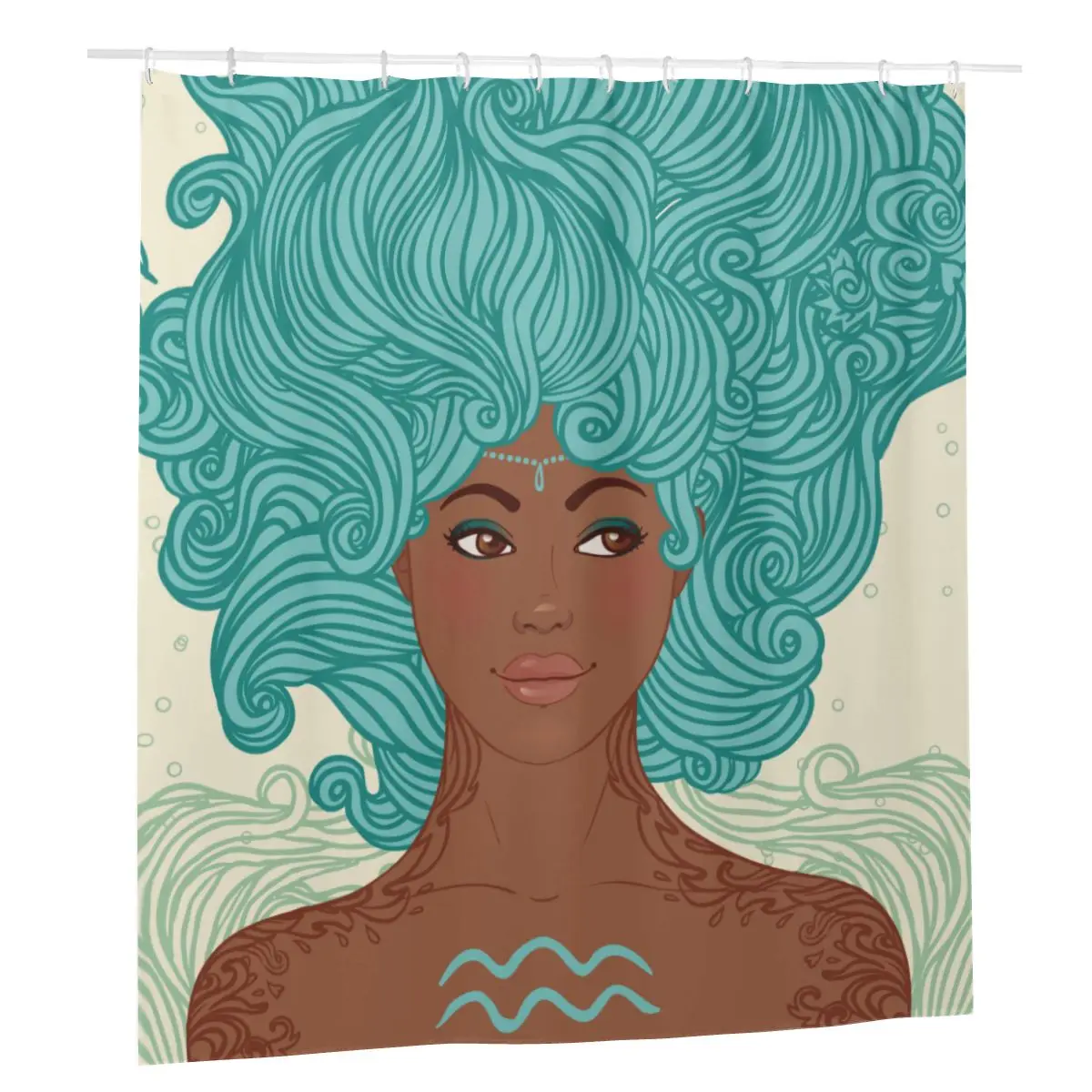Beautiful African American Bathroom Shower Curtain Afro Women Girl Wall Decoration Hanging Bath Curtain with 12pcs Hooks
Beautiful African American Bathroom Shower Curtain Afro Women Girl Wall Decoration Hanging Bath Curtain with 12pcs Hooks
