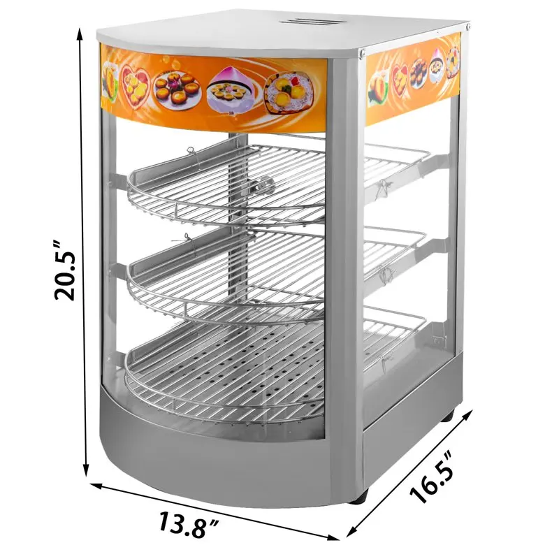 14 inch Commercial Food Warmer Display 3-Tier 800W Electric bun warmer Display 86-185 Tempered-Glass Door Pastry Display Case wi 
14 inch Commercial Food Warmer Display 3-Tier 800W Electric bun warmer Display 86-185 Tempered-Glass Door Pastry Display Case wi