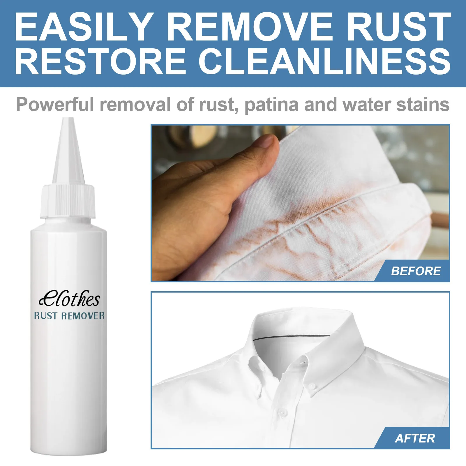 Emergency Stain Rescue Stain Remover Decontamination and Rust Removal Agent for Clothes Rapid Decontamination and Rust Removal
Emergency Stain Rescue Stain Remover Decontamination and Rust Removal Agent for Clothes Rapid Decontamination and Rust Removal
