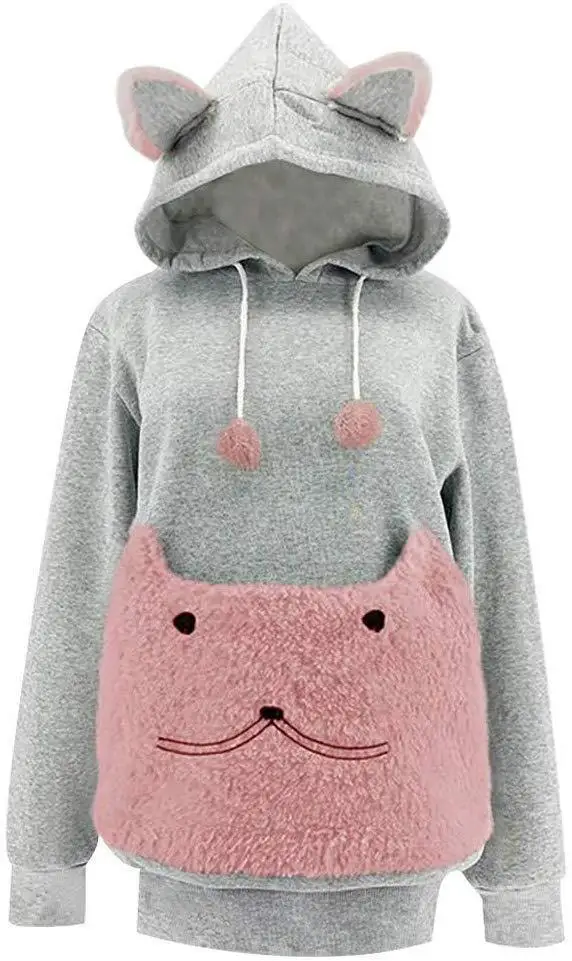 2023 Oversize Sweatshirt Women Fashion Hoodies Female Big Pocket Cat Ear Top Embroidered Pet Autumn Ladies Casual Loose Pullover 
2023 Oversize Sweatshirt Women Fashion Hoodies Female Big Pocket Cat Ear Top Embroidered Pet Autumn Ladies Casual Loose Pullover