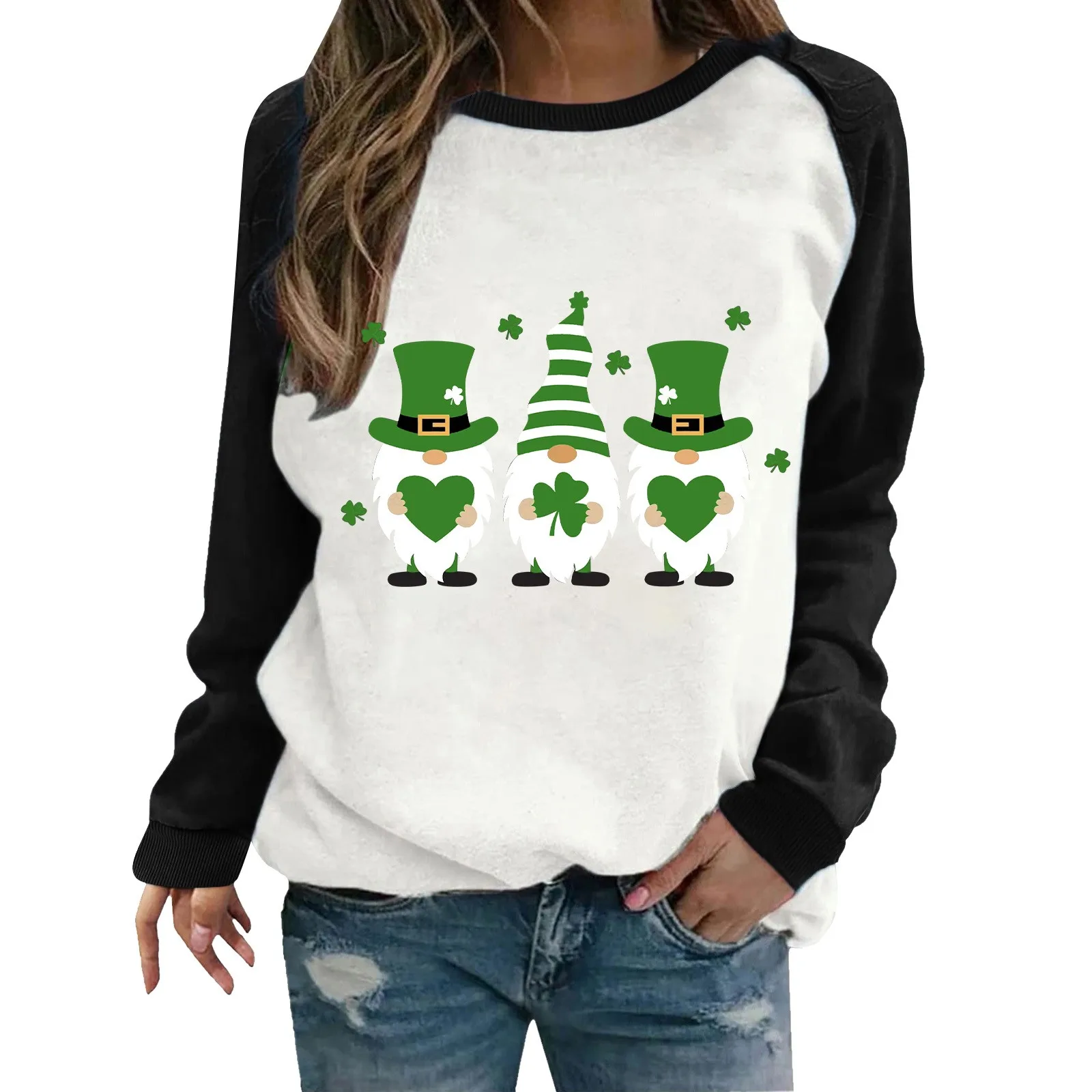 Womens Zip Front Sweat Shirts Women's Sweatshirt Crew Neck Green Pattern Print Long Sleeve Casual Color Block Sweat Fashion Top
Womens Zip Front Sweat Shirts Women's Sweatshirt Crew Neck Green Pattern Print Long Sleeve Casual Color Block Sweat Fashion Top