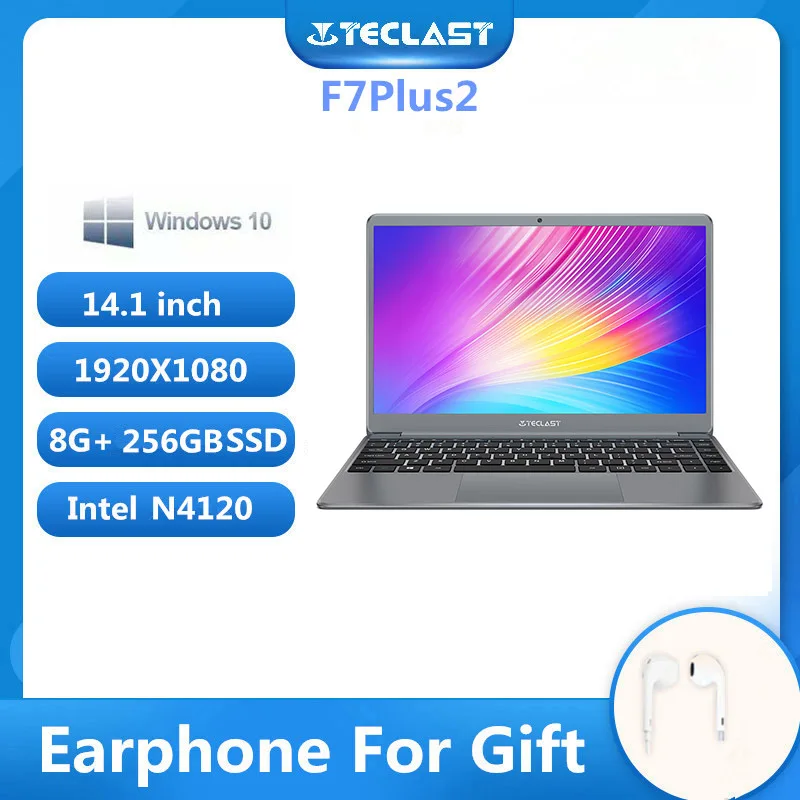 Ноутбук Teclast F7 Plus 2 14 1 дюйма Windows 10 8 ГБ ОЗУ 256 Гб SSD Intel Celeron N4120 UHD Graphics 600 - купить по