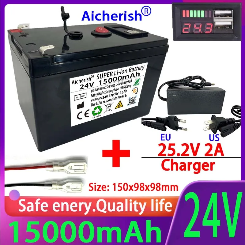 24V 6S 15Ah BMS With USB 5.1 DC Charging And Discharging Plug Electric Bike 1000W High Power Battery 25.2V Aicherish E-Bike
24V 6S 15Ah BMS With USB 5.1 DC Charging And Discharging Plug Electric Bike 1000W High Power Battery 25.2V Aicherish E-Bike