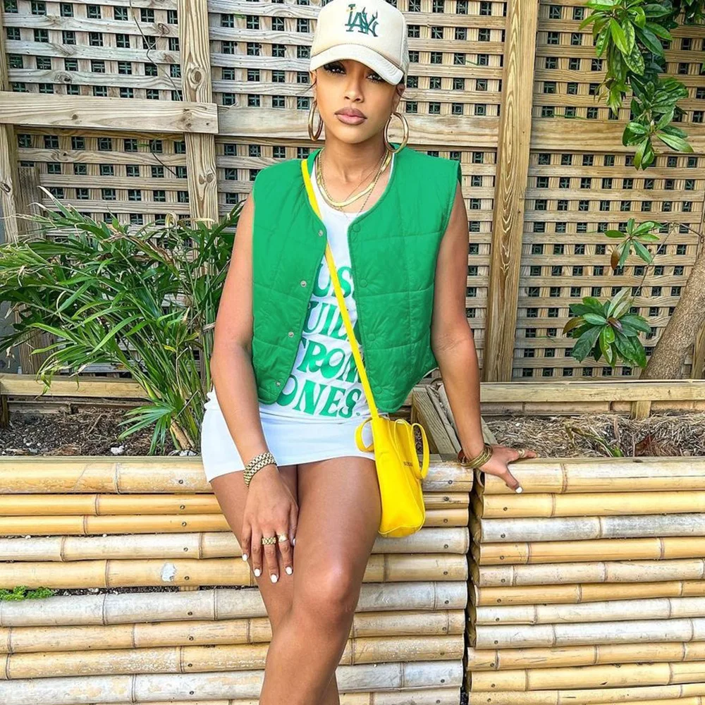 Womens Vest Jackets Coats Green Button Jacket Female Casual Fashion Waistcoat Ladies Sleeveless Solid Woman Outwear
Womens Vest Jackets Coats Green Button Jacket Female Casual Fashion Waistcoat Ladies Sleeveless Solid Woman Outwear