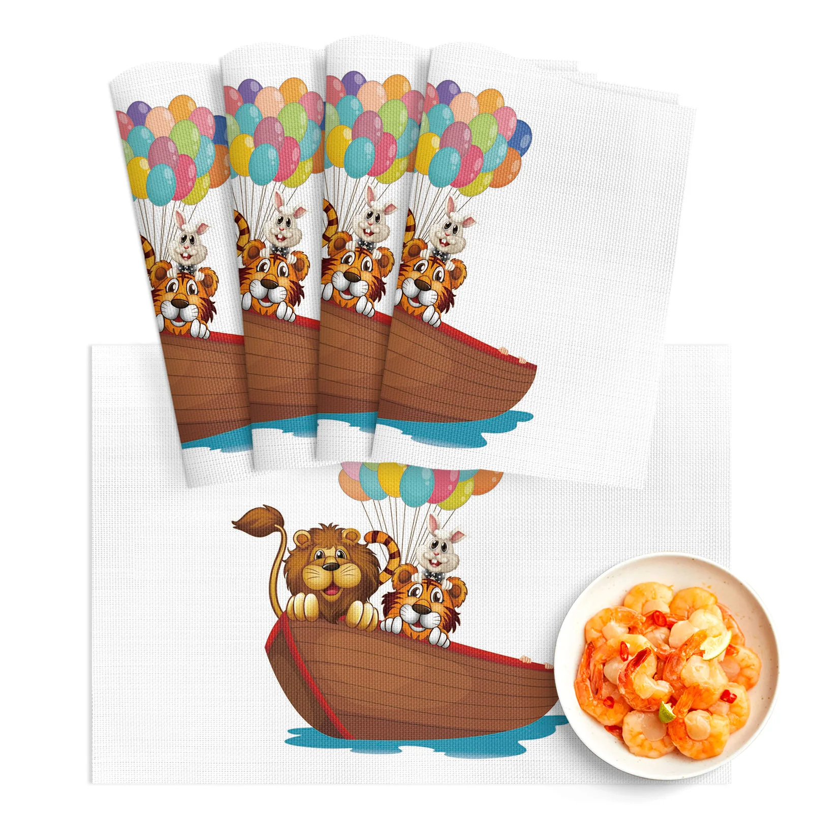 4/6Pcs PVC Placemats Cartoon Animal Ship Balloon Lion Tiger Rabbit Dining Disc Pads Bowl Coasters Plate Bar Kitchen Table Mats
4/6Pcs PVC Placemats Cartoon Animal Ship Balloon Lion Tiger Rabbit Dining Disc Pads Bowl Coasters Plate Bar Kitchen Table Mats