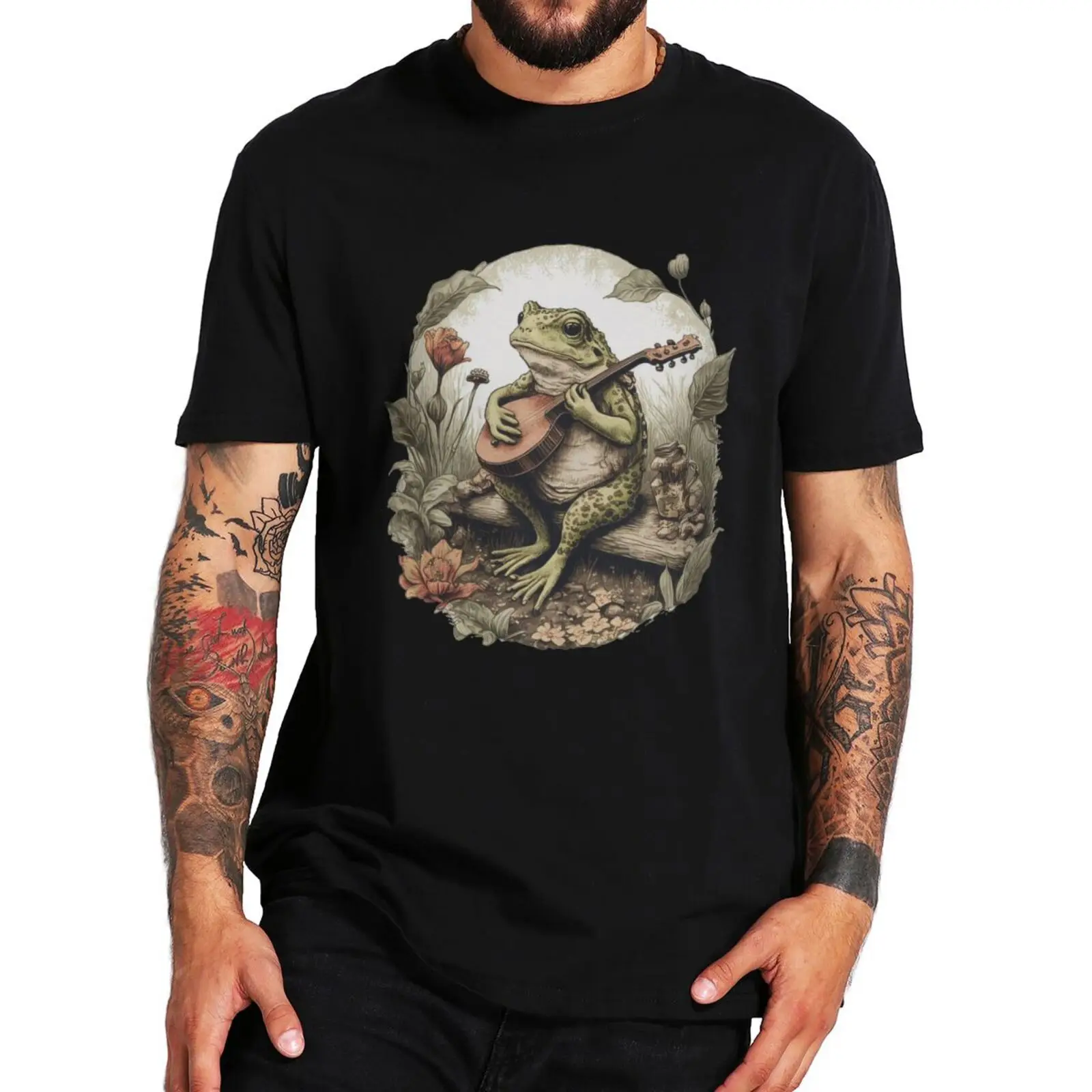 Cottagecore Aesthetic Frog T Shirt Frog Playing Instrument On Log T-Shirt Pure Cotton Tops Tee EU Size
Cottagecore Aesthetic Frog T Shirt Frog Playing Instrument On Log T-Shirt Pure Cotton Tops Tee EU Size