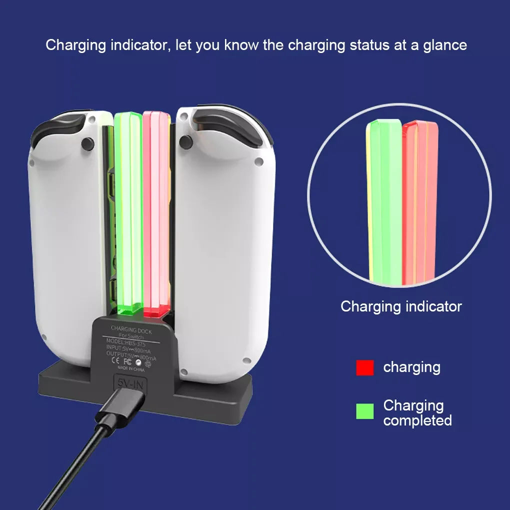 Gamepad Charger Stand Charging Dock Game Pad Dual Station Non-Slip Gamepad Table Cradle Console Holder for Joycon/Switch OLED
Gamepad Charger Stand Charging Dock Game Pad Dual Station Non-Slip Gamepad Table Cradle Console Holder for Joycon/Switch OLED