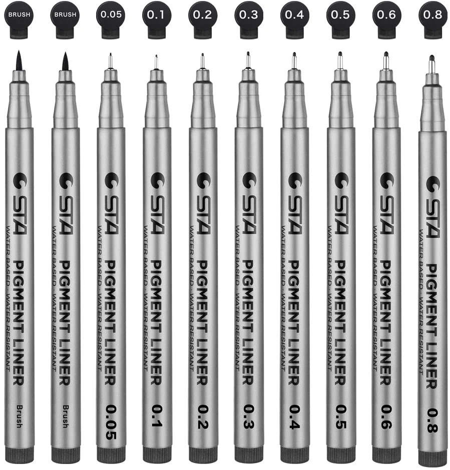 Precision Black Micro Pen Fineliner Ink Pens Waterproof Archival Ink Fine Point Micro Liner, Multiliner Sketching Anime 9pcs/set
Precision Black Micro Pen Fineliner Ink Pens Waterproof Archival Ink Fine Point Micro Liner, Multiliner Sketching Anime 9pcs/set