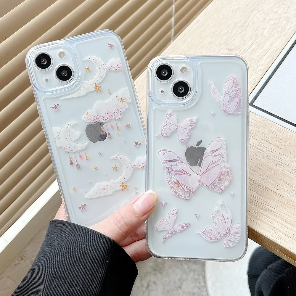 Cute Moon Star Butterfly Case for iPhone 11 12 13 X XS Pro Max 7 8 Plus Case Clear Silicone TPU Protective Cover for Women Girls
Cute Moon Star Butterfly Case for iPhone 11 12 13 X XS Pro Max 7 8 Plus Case Clear Silicone TPU Protective Cover for Women Girls